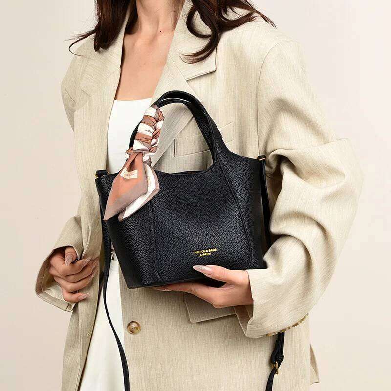 New High Quality Portable Bucket Women S Casual Solid Color Shoulder Bag Fashionable And Easiest For Match Crossbody Ba