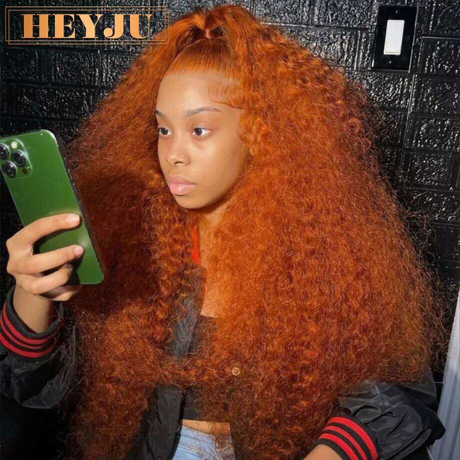 Orange Ginger Curly Wigs For Women 30Inch Deep Wave Frontal 13X4 13X6 HD Lace Front Human Hair Wig