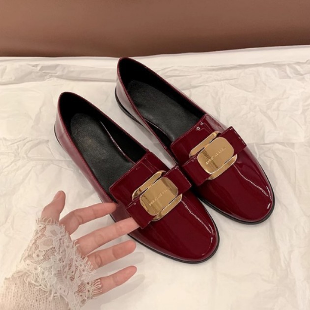 2025 New Single Shoe Super Soft Metal Buckle Lazy One Step Casual Daily Shoes Commuter Small Leather Shoes