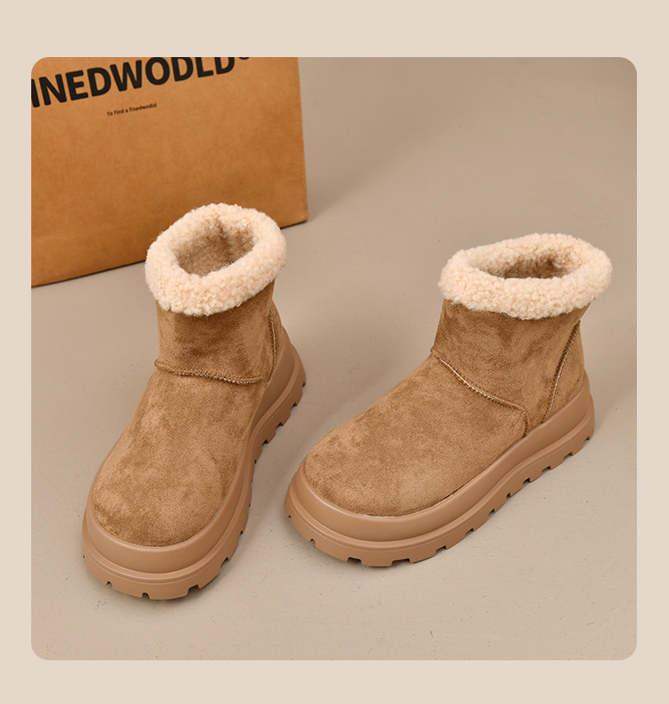 Free delivery designer woman cotton boots Snow boots women's short tube with fleece anti slip and warm cotton boots