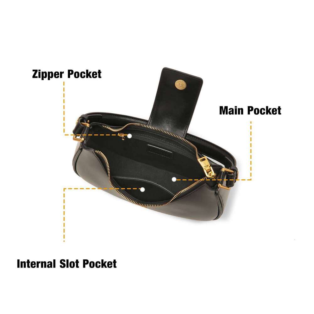 Hot Selling Crescent Fashion High-End Genuine Leather Textured Small Handheld Shoulder Bag Halloween Original Designer-Inspired Handbag Designer Bags