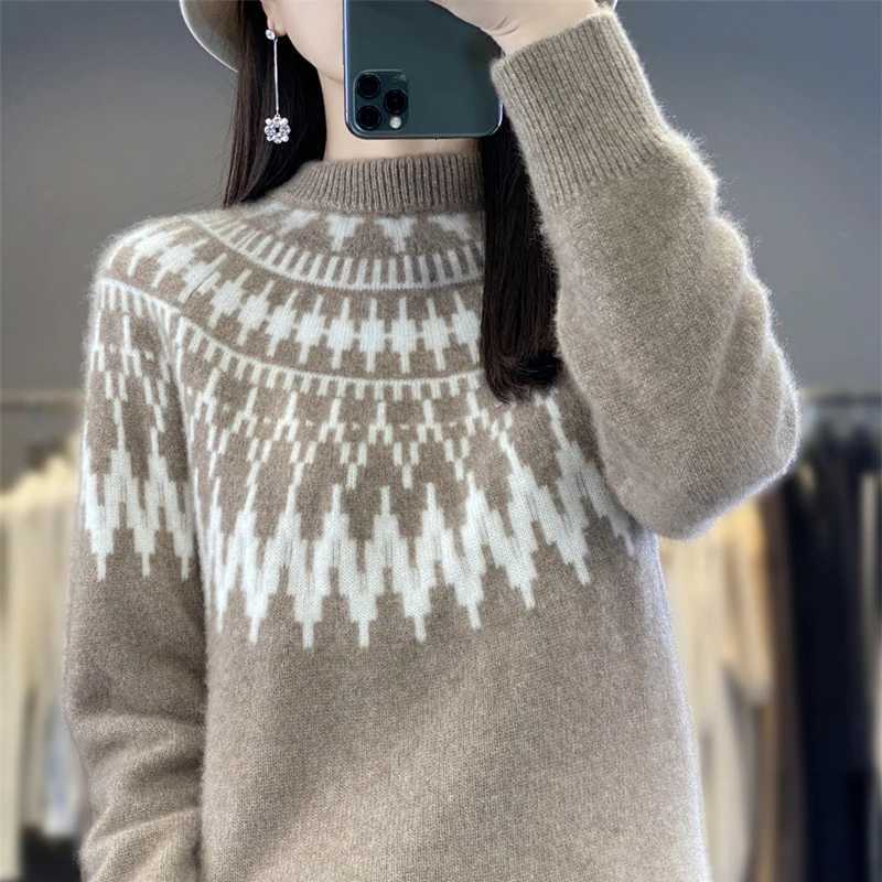 2025 new cashmere sweater Autumn and winter womens knitwear womens thick cashmere sweater warm jumper XJ250819