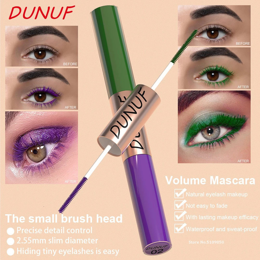Slender Double-head Colored Mascara Curl Thick Lash Eyelash Extension Lengthening Waterproof Yellow Red Brown Fine Brush Mascara 250818