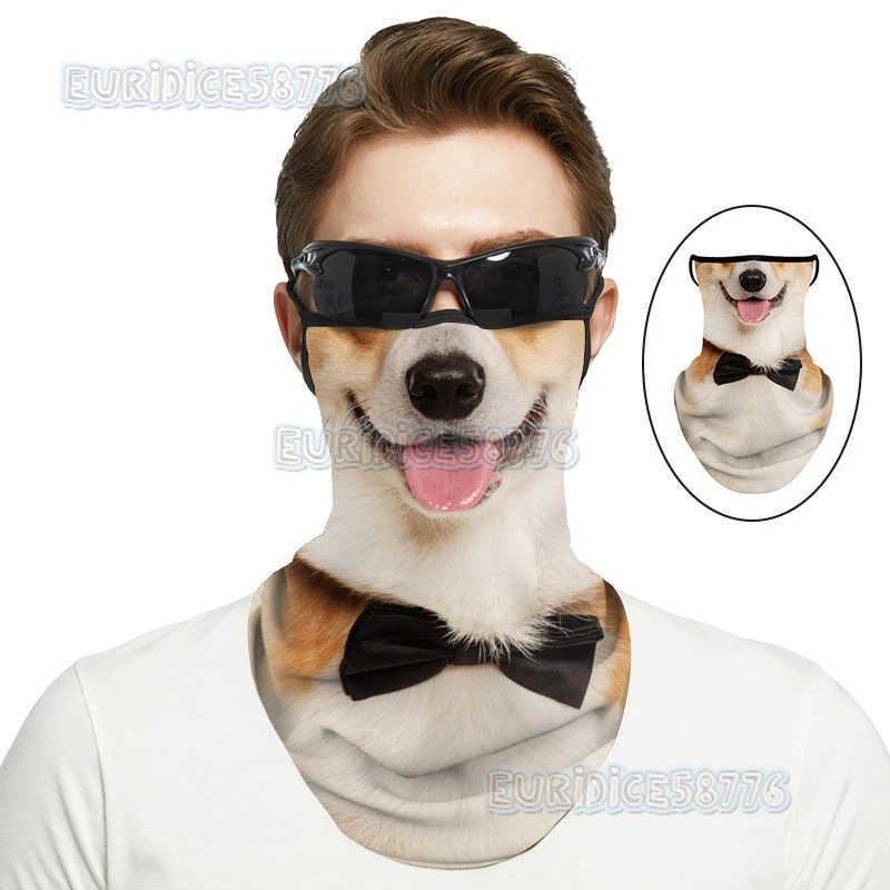 Animal 3D Cat Dog Print Face Balaclava Mask Earloops Neck Face Cover Men Women Outdoor Neck Warmer Scarf Cycling Fishing Hiking H250819
