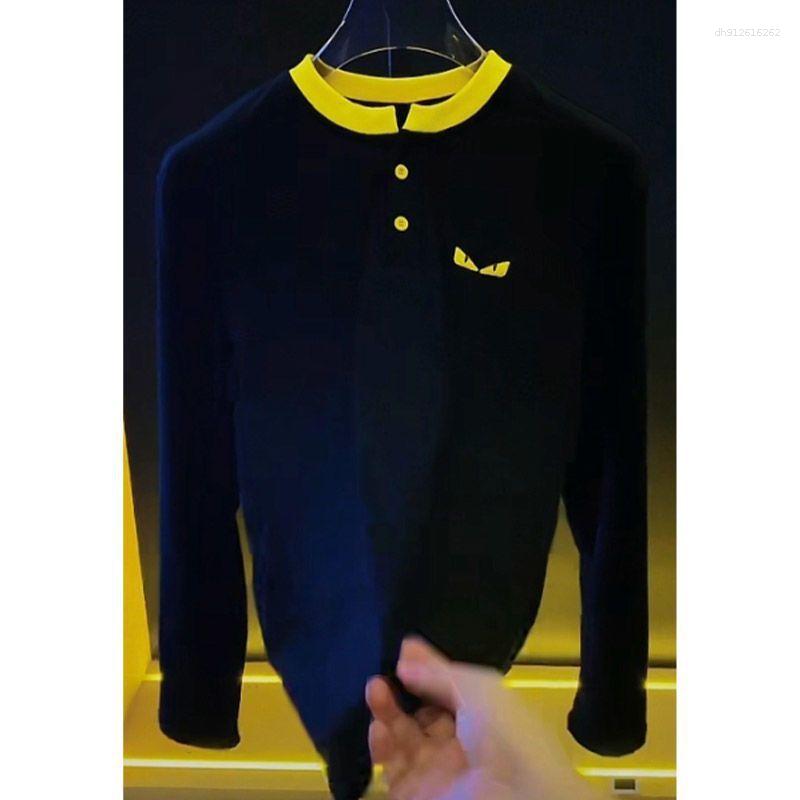 Men's Hoodies Spring And Autumn Eyes Printed Long-sleeved T-shirt Base Shirt Round Neck All-match Niche Design Sense Slimming