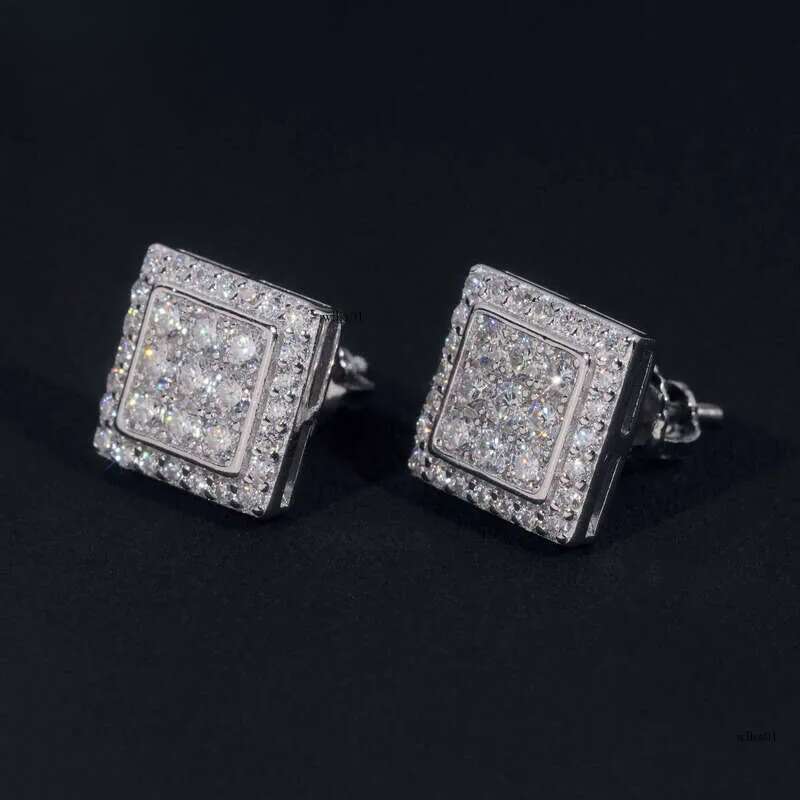 Hight Quality New Arrival Pass Tester GRA VVS Lab Dia Fully Iced Out Sier Jewelry Moissanite Stud Earrings