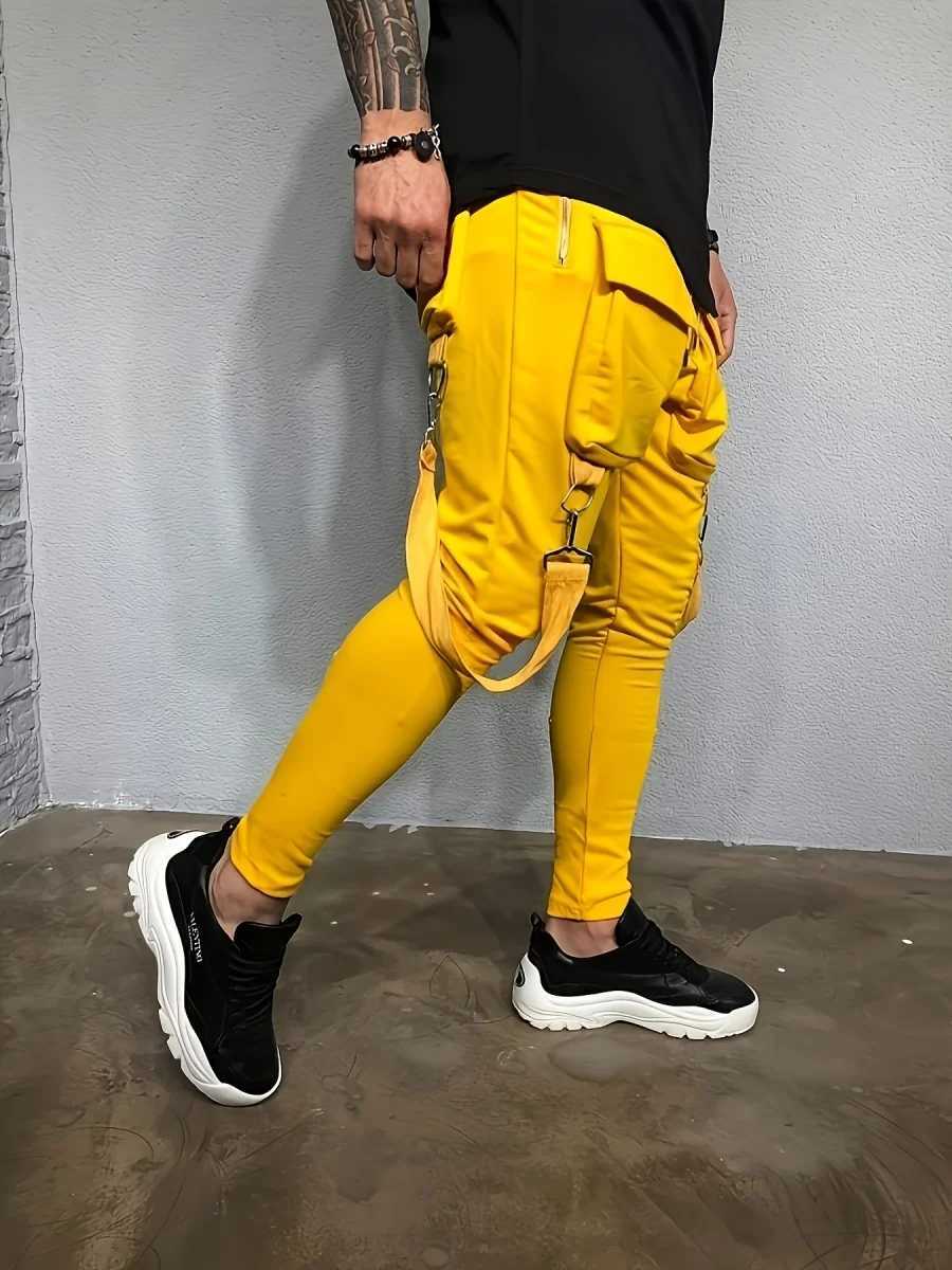 Mens New Spring And Fall Fashion Pants Hip Hop Large Pocket Casual Slim Fit Sweatpants Mens Small Feet Cargo Pants W250819