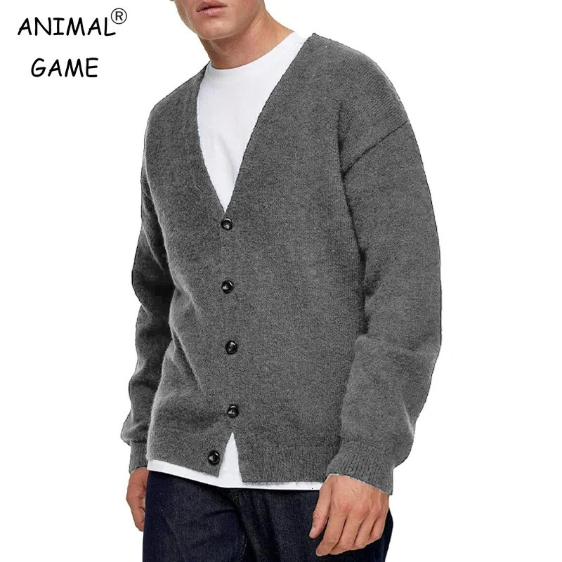 Mens Lightweight Cardigan Sweater SingleBreasted VNeck Knitted Cardigans Casual Long Sleeve Solid Outwear 250819