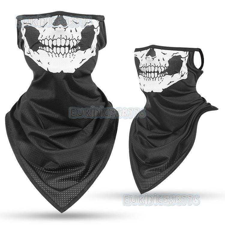 Outdoor Cycling Gear Sun Protection Mens Cover Ice Silk Triangle Scarf Neck Gaiter Skull Motorcycle Fishing Ear Hanging Mask H250819