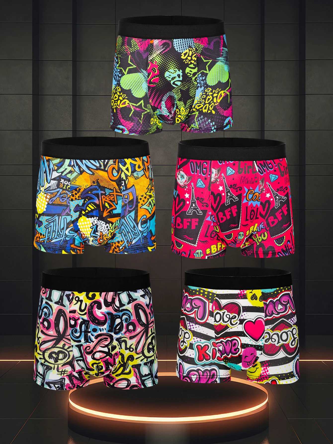 0-Pack Fashionable Mens Boxer Shorts Comfortable Soft Fashionable Printed Casual and Versatile Mens Underwear W250819