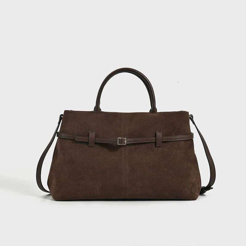 New soft suede Matte leather shoulder Tote large capacity commuting crossbody bag French handbag