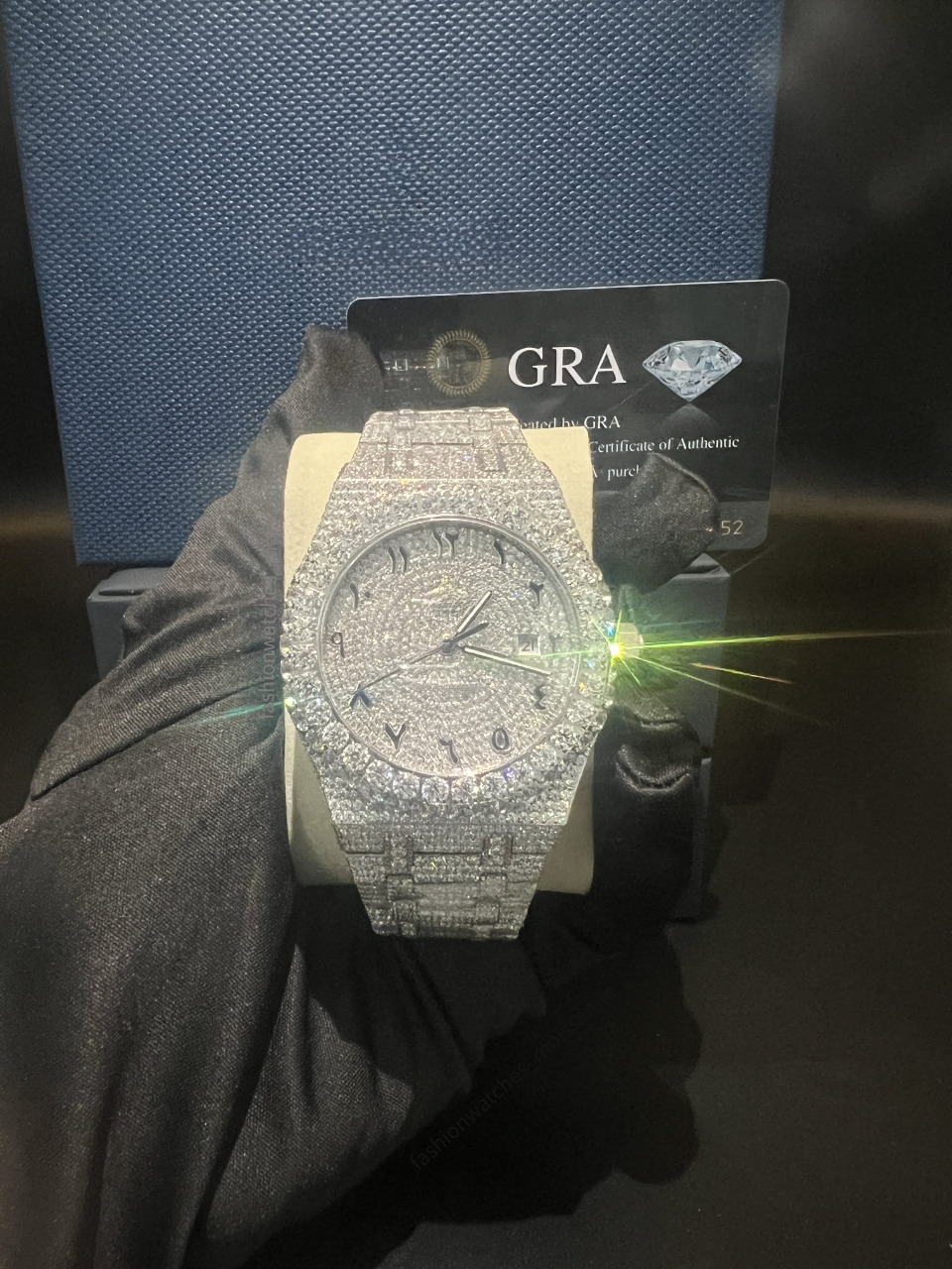 High Quality Vvs Moissanite 1:1 Iced Out Hip-hop Mechanical Handmade Stainless Steel Lab Dia Watch Free Fast delivery