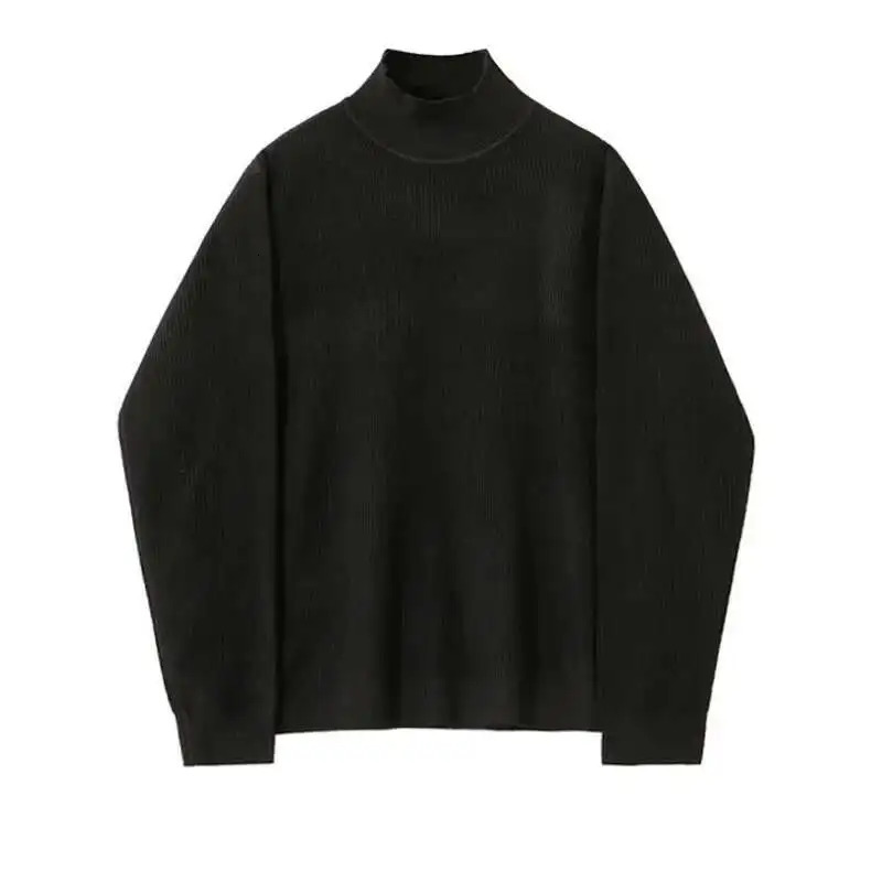IEFB Korean Style Chic Men Turtleneck Sweater Solid Color Male Knitting Bottom Top Autumn Spring Trend Knits 9C7082 250819