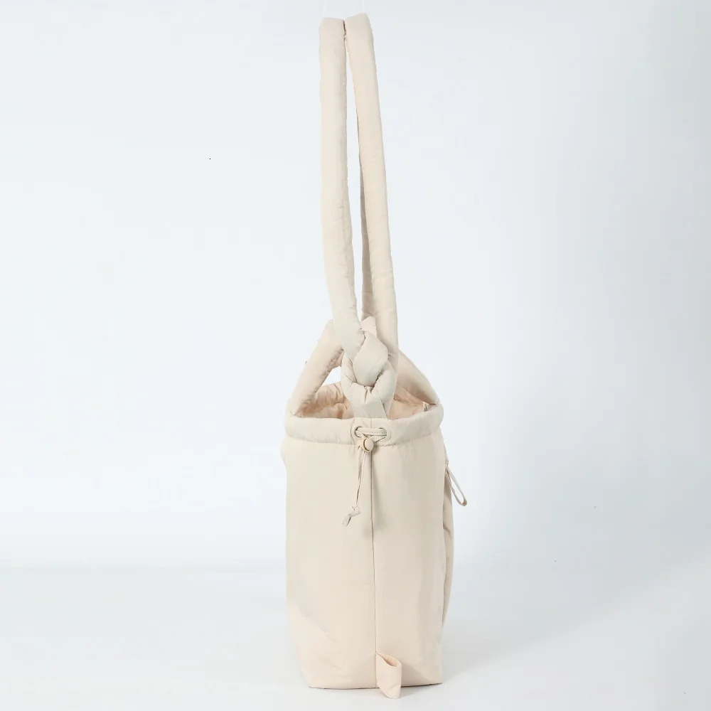 Puffer Backpack For Women Handbag With Top Handle Shoulder Bag Soft Lightweight Drawstring Puffy Tote Carry On Bag 250814