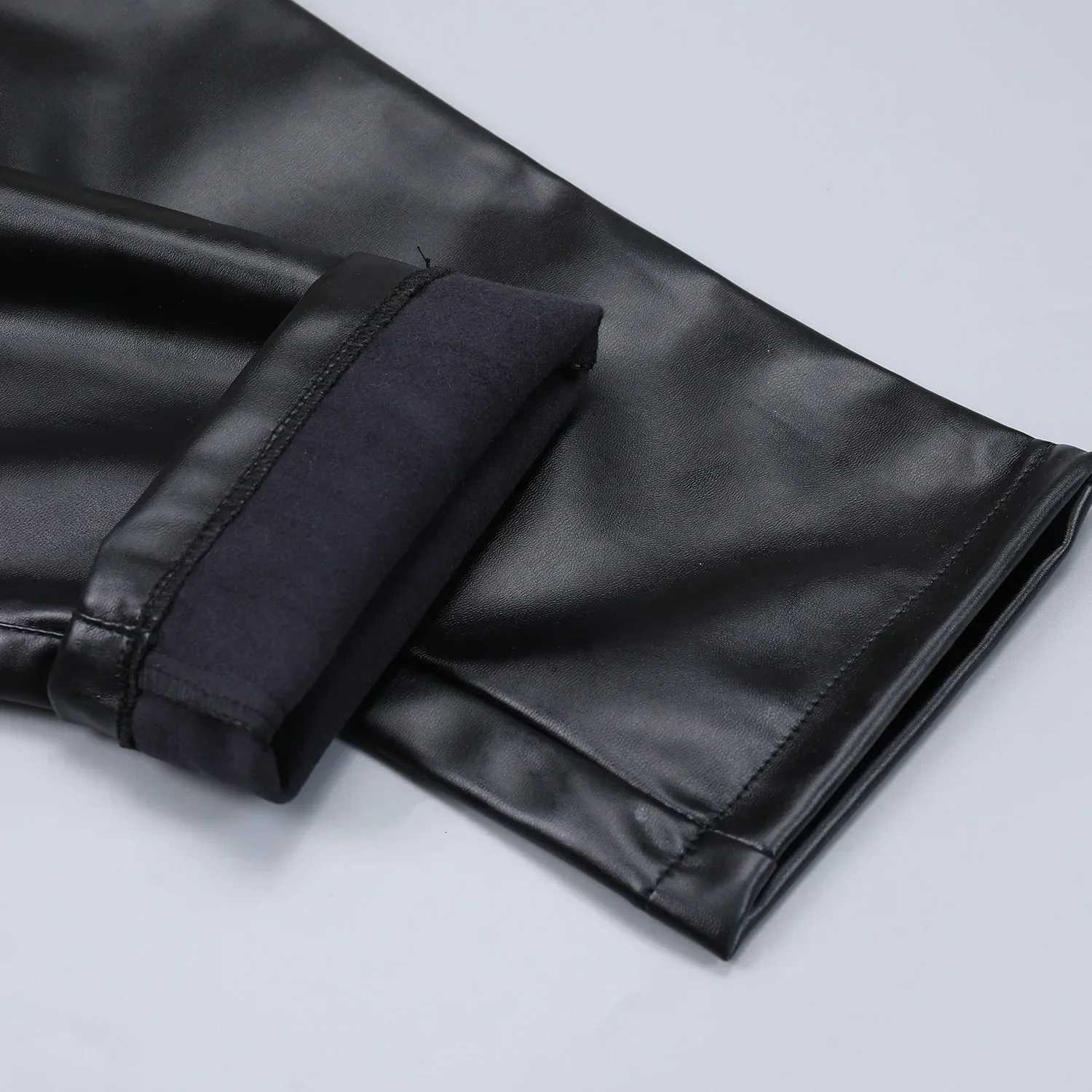 Autumn and Winter Slim Mens Leather Pants Tight Motorcycle Fashion Simple Hipster PU Leather Pants for Men W250819