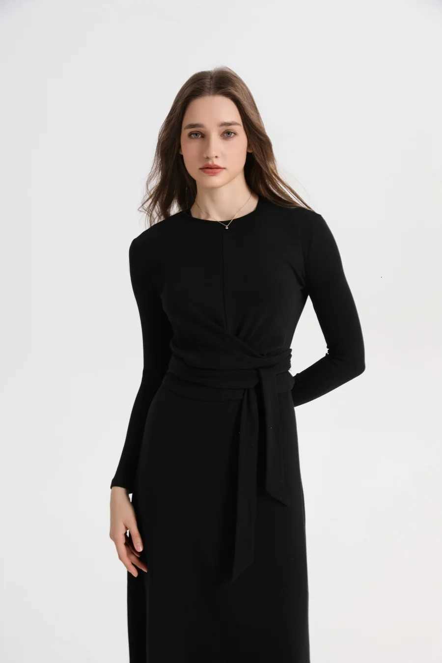 AS 2025 Summer Ribbed Closed-Fit Wrap Tops + A-Line Dress High Stretch Matching Sets M250623