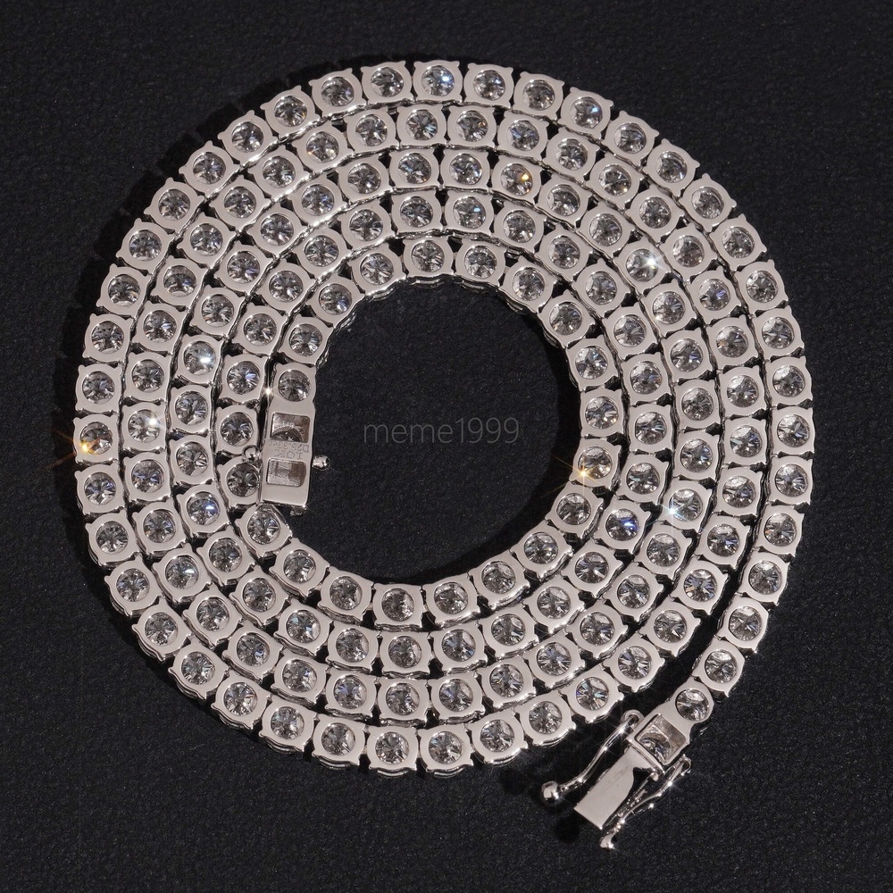 Custom Made Luxury Jewelry 10K White Gold 3.5MM VVS1 Lab Grown Diamond Tennis Chain Necklace