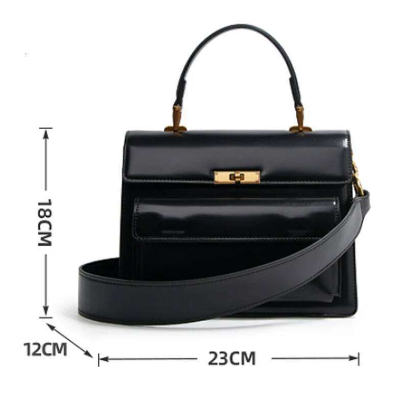 New High Quality Patent Leather Handbag Fashion Women Wide Shoulder Strap Crossbody Small Square Bag