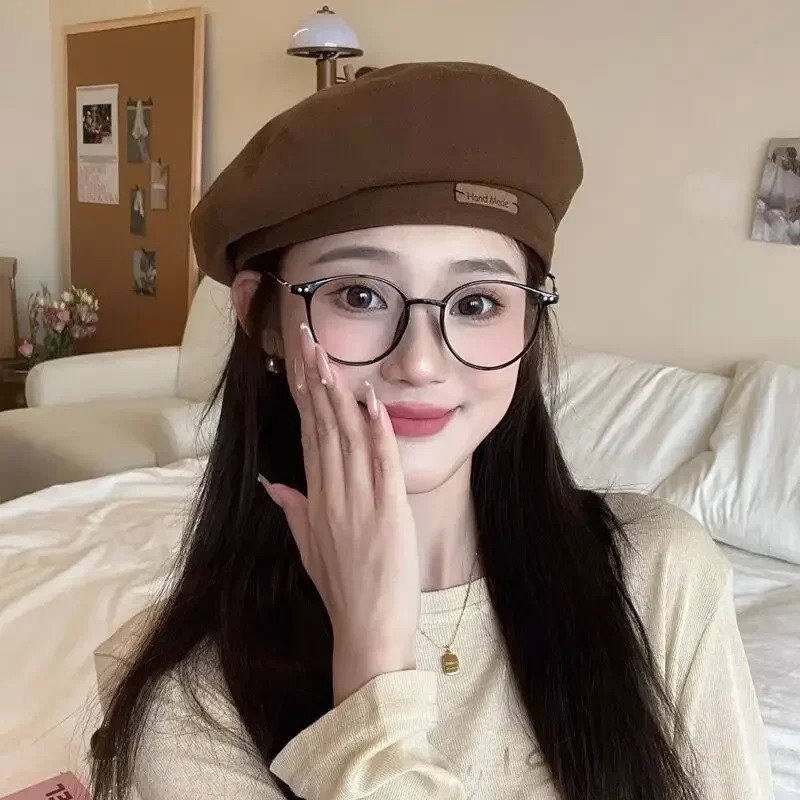 Autumn Winter Woolen Beret Women Retro British Painter Artist Caps Ladies Elegant Solid Color Panama Beret Hats Streetwear 250819