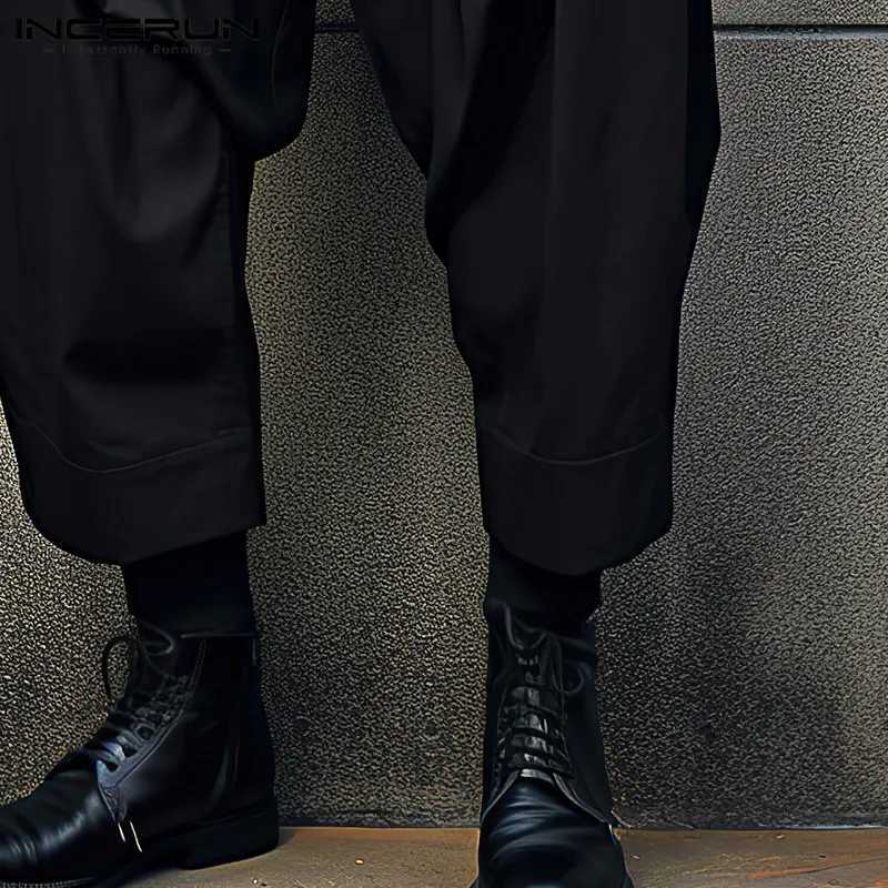 Men Jumpsuits Solid Color Loose Joggers Casual Straps Rompers Men Streetwear 2023 Fashion Leisure Overalls Pants S-5XL W250819