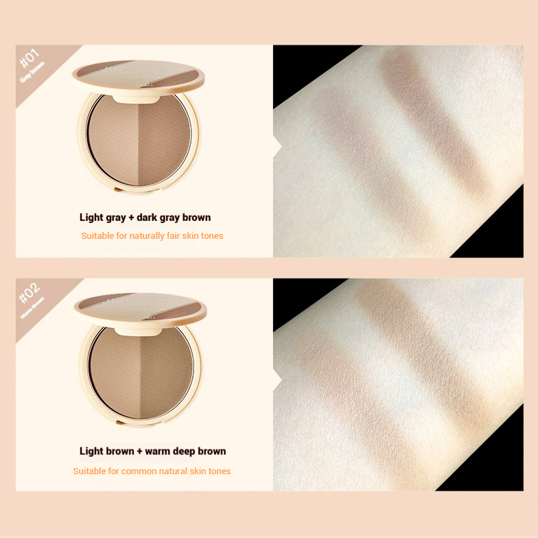 Dual-color contouring powder compact factory custom OEM/ODM contract manufacturing shadow nose shadow highlighter palette