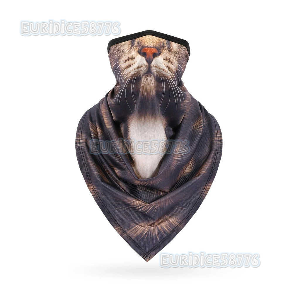 Multifunctional 3D Animal Print Triangle Scarf New Bandana Unisex Sports Hiking Headgear Cycling Face Mask Reusable Neck Gaiter H250819