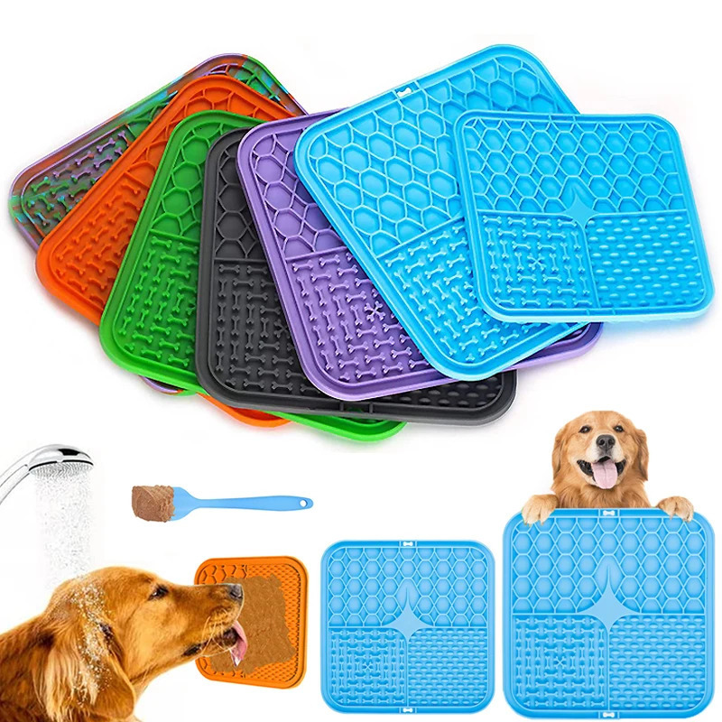 Pet Lick Silicone Mat Dogs Pet Slow Food Plate for Dog Bathing Distraction Silicone Dog Sucker Food Training Dog Feeder Supplies 250813