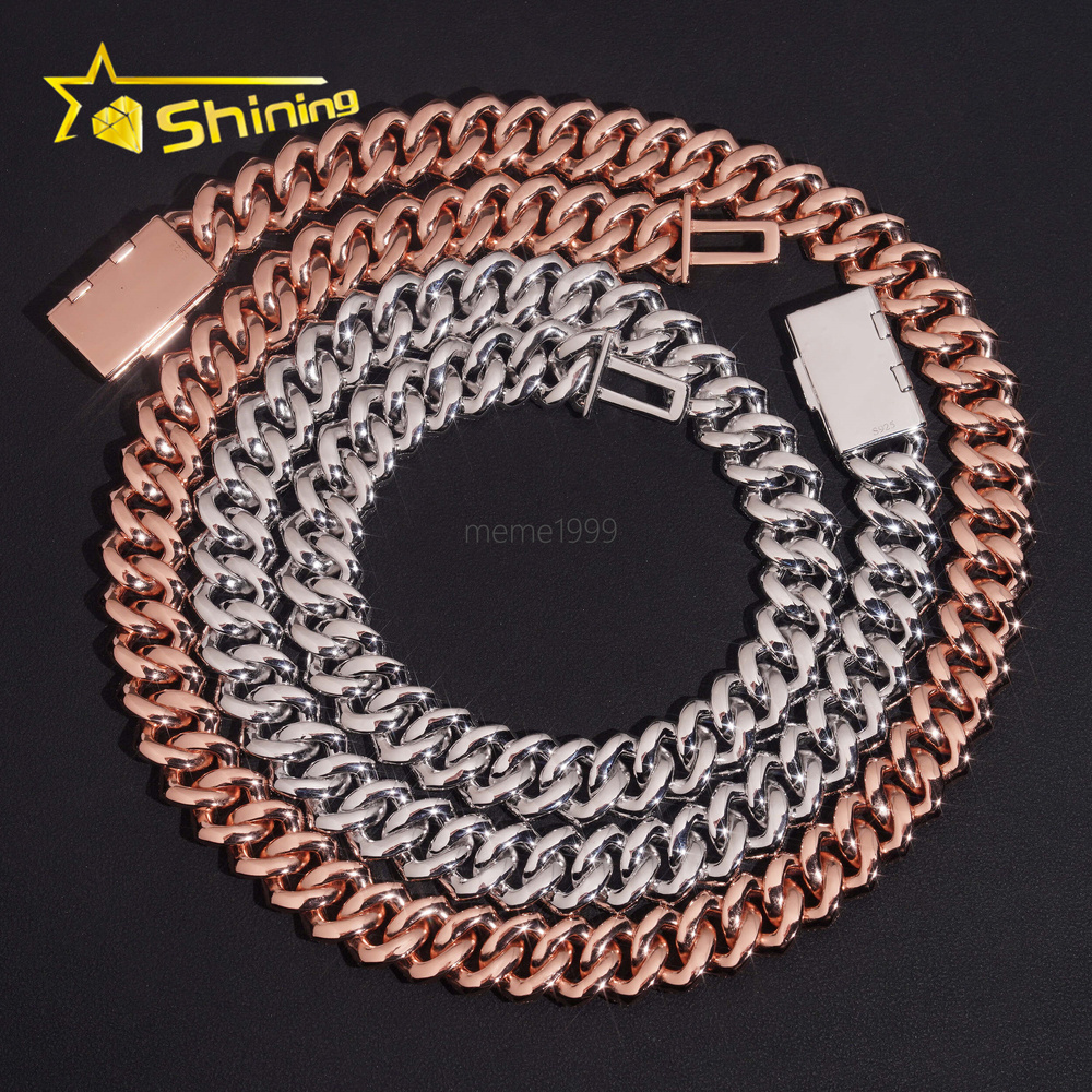 Wholesale Price 15MM 4Rows Iced Out Hip Hop Fashion Rapper Men Jewelry VVS D Color Moissanite Diamond Miami Cuban Link Chain