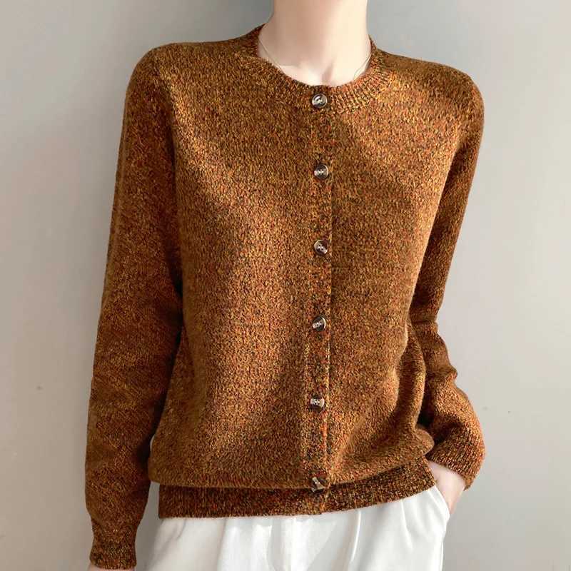 Women Cashmere Cardigan Long Sleeve Top Knitted O-Neck Fashion Cashmere Cardigan Sweater for Women Autumn and Winter 2025 XJ250819