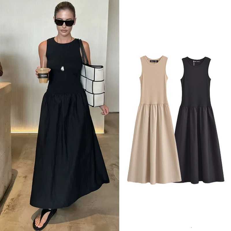 Dresses Summer Womens 2025 New Chic Slim Simple Elegant Holiday Dress Street Womens Comfortable Youth Dress M250623