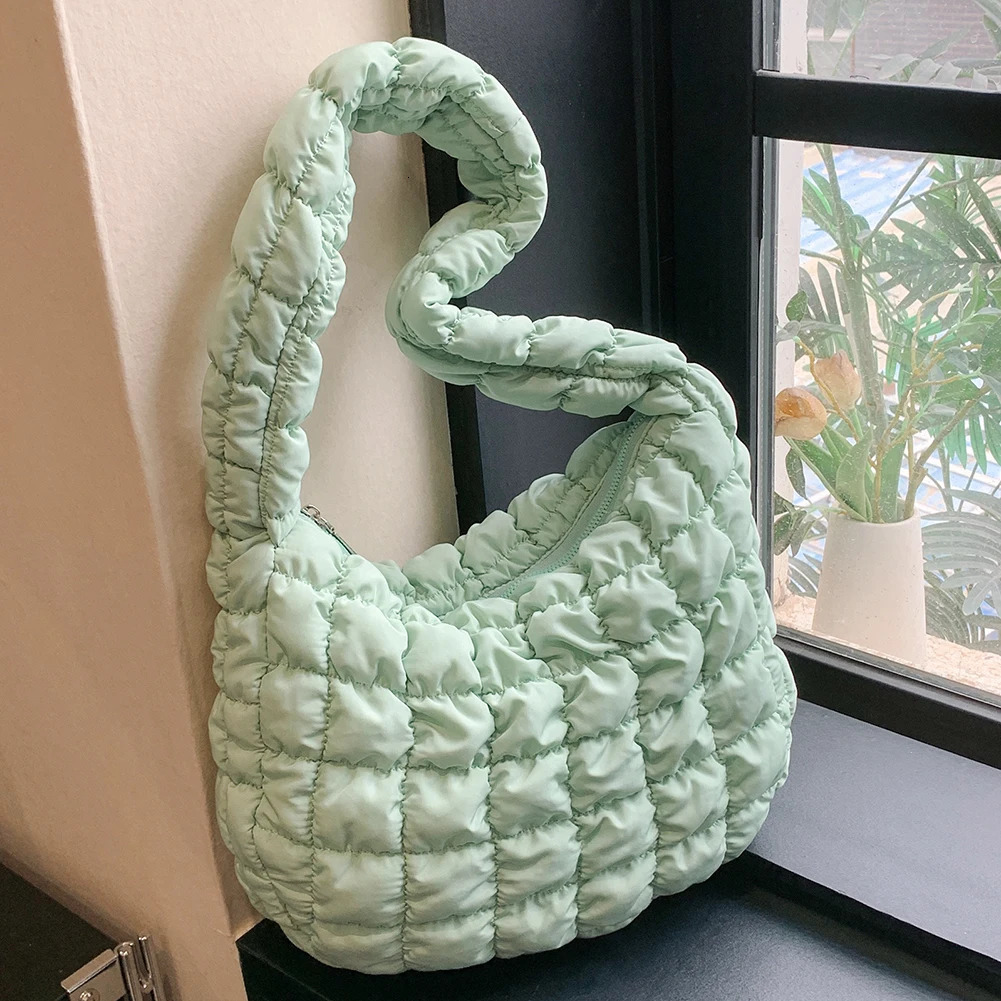 Women Shoulder Bag Quilted Pleated Ladies Crossbody Bags Fashion Large Capacity Temperament Travel Camping250813