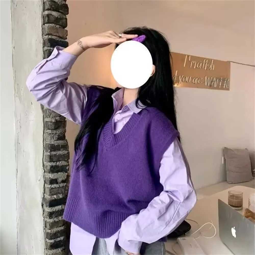 2025 New Sweater Vests Women Knitwear All-match V-neck Preppy New Fashion Style Ele Fes Clothes Womens Clothing XJ250819