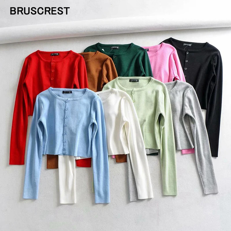 Fall kawaii cropped cardigans women knit crop sweater top pink black sexy sweaters cute knitted vintage korean 250819