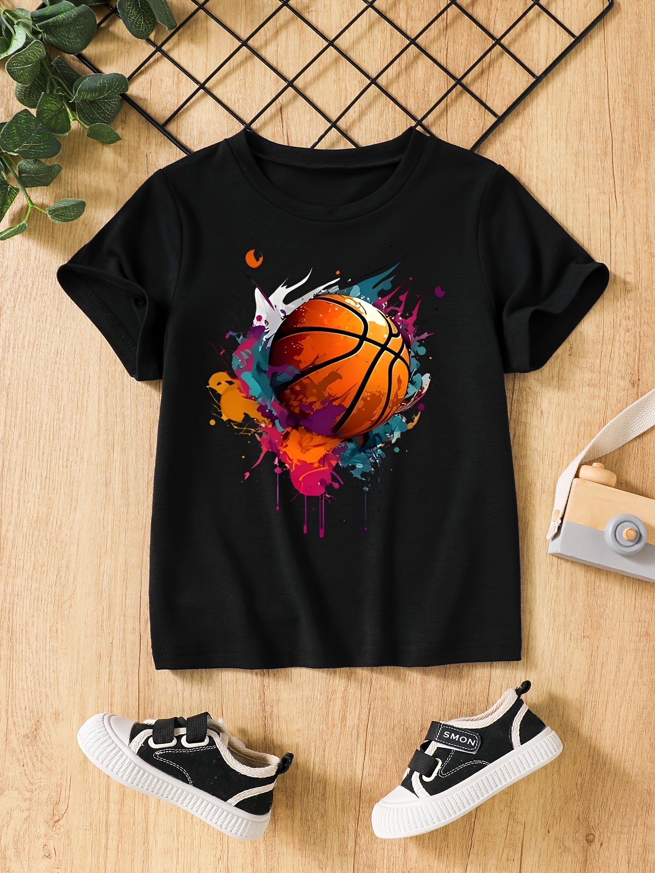 T-shirts Kids Boys Sports Tee Set: Three-Pack Short-Sleeve Shirts for Basketball & Football with Moisture-Wicking Fabric