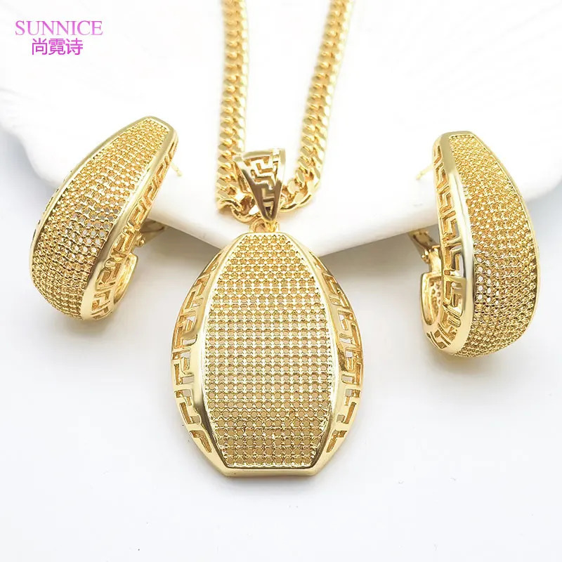 18k Gold Plated Jewelry Set for Women Wedding Italian Jewellery Sets Bride Necklace and Earrings African 250818