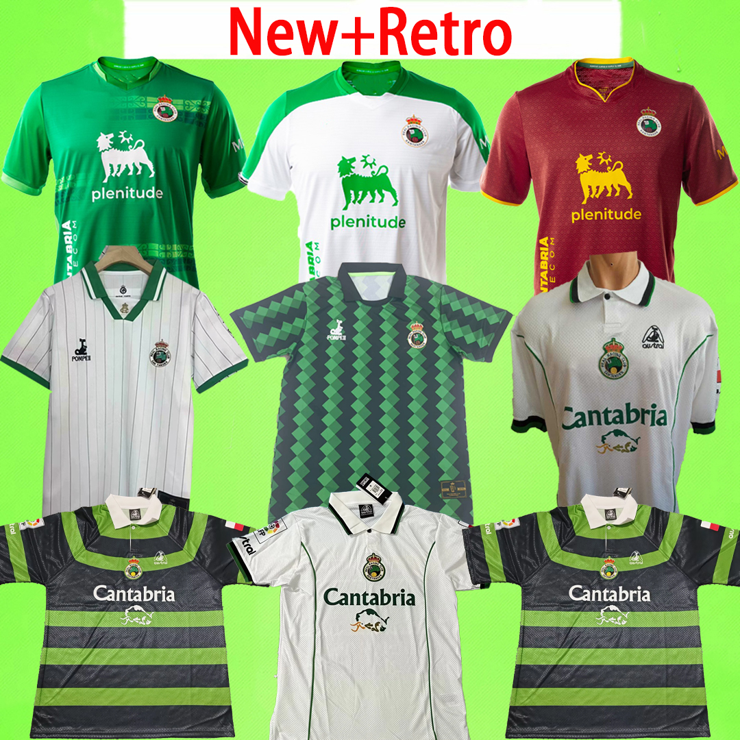 New + Retro 25 26 Racing de Santander Soccer Jerseys 1998 1999 2001 2002 112th Mens 2025 2026 Football Shirt home away third Uniform S-2XL short sleeve 112 years 98 99 01 92
