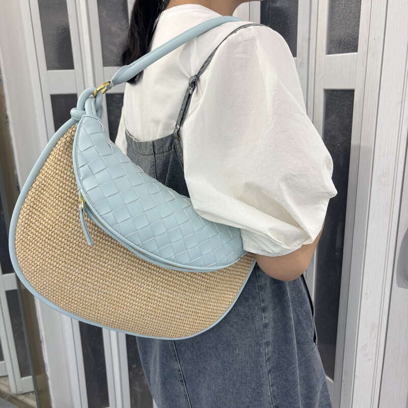 Leather Bag Women Handbag Braided Bag New High End Handmade Raffia Woven Niche Twin Bags Handheld Crossbody Versatile Shoulder Bag