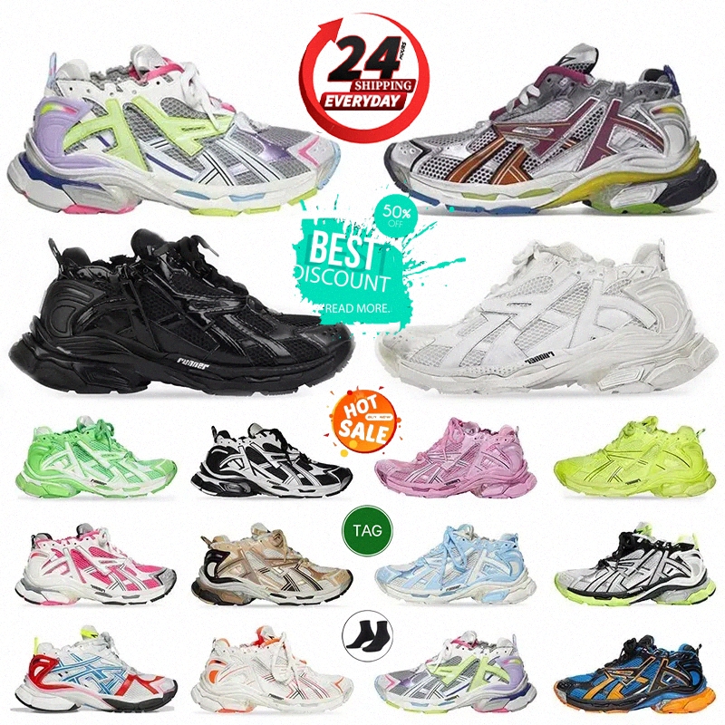 Designer Casual Shoes Track Runners 7 7.0 Paris Sneakers Triple White Black Pink Grey Beige Sneakers Mens Womens Trainers Tennis ShoesH0al#