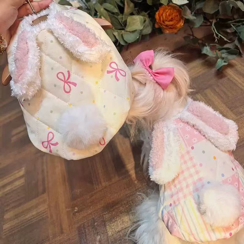 T977 Dog pet clothes new plaid Bichon spring and summer Teddy small pumpkin skirt thin Schnauzer cat puppy