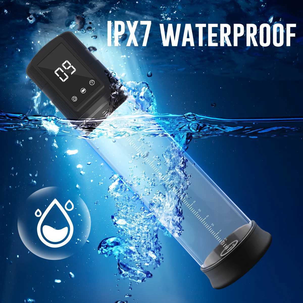 100% Waterproof Electric Penis Pump Increase Penis Pump Enlargement Extend Pump 5 Suction Levels Silicone Jumping Egg For Man XJ250819