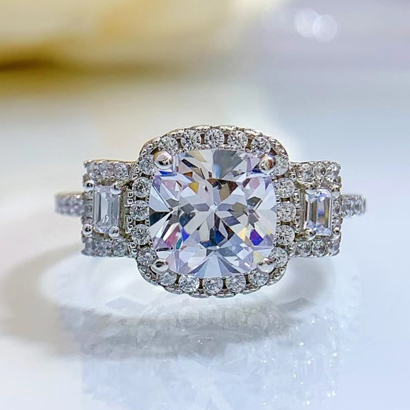 Paston Customized Iced Out 10k 14k Big Size 10ct Original Yellow Cushion Vvs Moissanite Diamond Luxury Ring for Wedding Daily