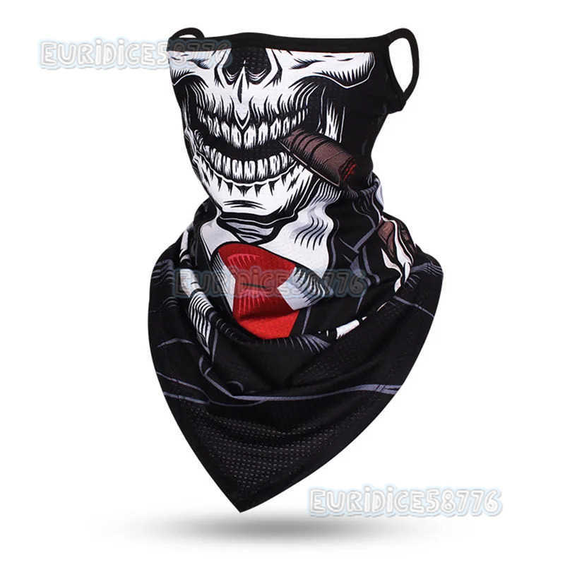 Unisex Skull Face Scarf Bandana Ear Loops Face Balaclava Sports Neck Gaiters Digital Print Outdoor Windproof Thin Triangle Scarf H250819
