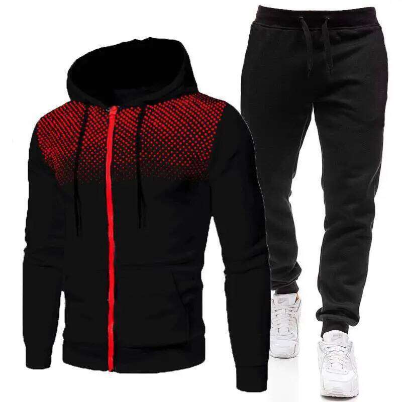 Casual Tracksuit Men Hooded Sweatshirt Outfit Spring Autumn Mens Sets Sportswear 2020 Male Hoodie+Pants 2Pcs Jogging Sports Suit