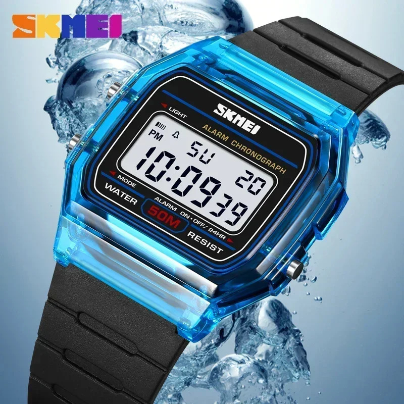 SKMEI 2056 Shockproof Back Light Display Stopwatch Digital Watche reloj mujer Transparent TPU Strap Ladies Wristwatch 250819