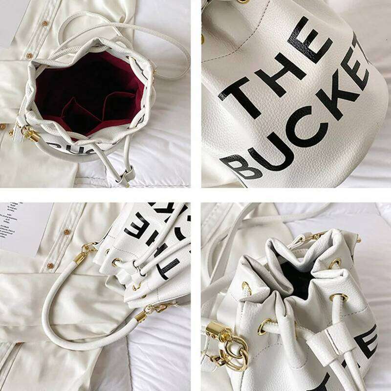 Bucket Bags For Women 2025 New Designer Handbags Fashion Square Shoulder Messenger Leather Crossbody Ladies Letters Purse