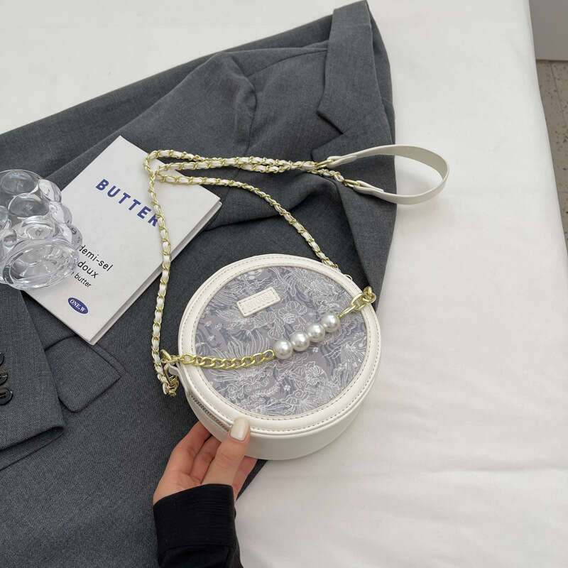 Bags Trendy Women's Bags 2025 Fashion Niche Design Shoulder Summer Versatile Chain Crossbody Small Designer Round Bag