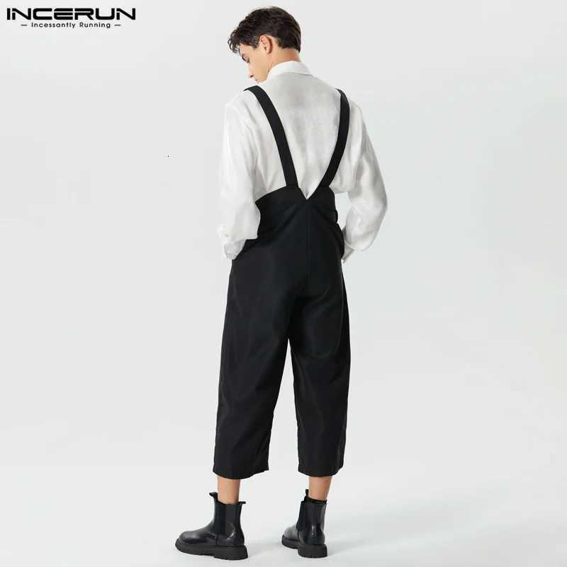 Men Jumpsuits Solid Color High Waist Pants Loose Casual Men Suspender Rompers Streetwear 2025 Fashion Straps Overalls W250819