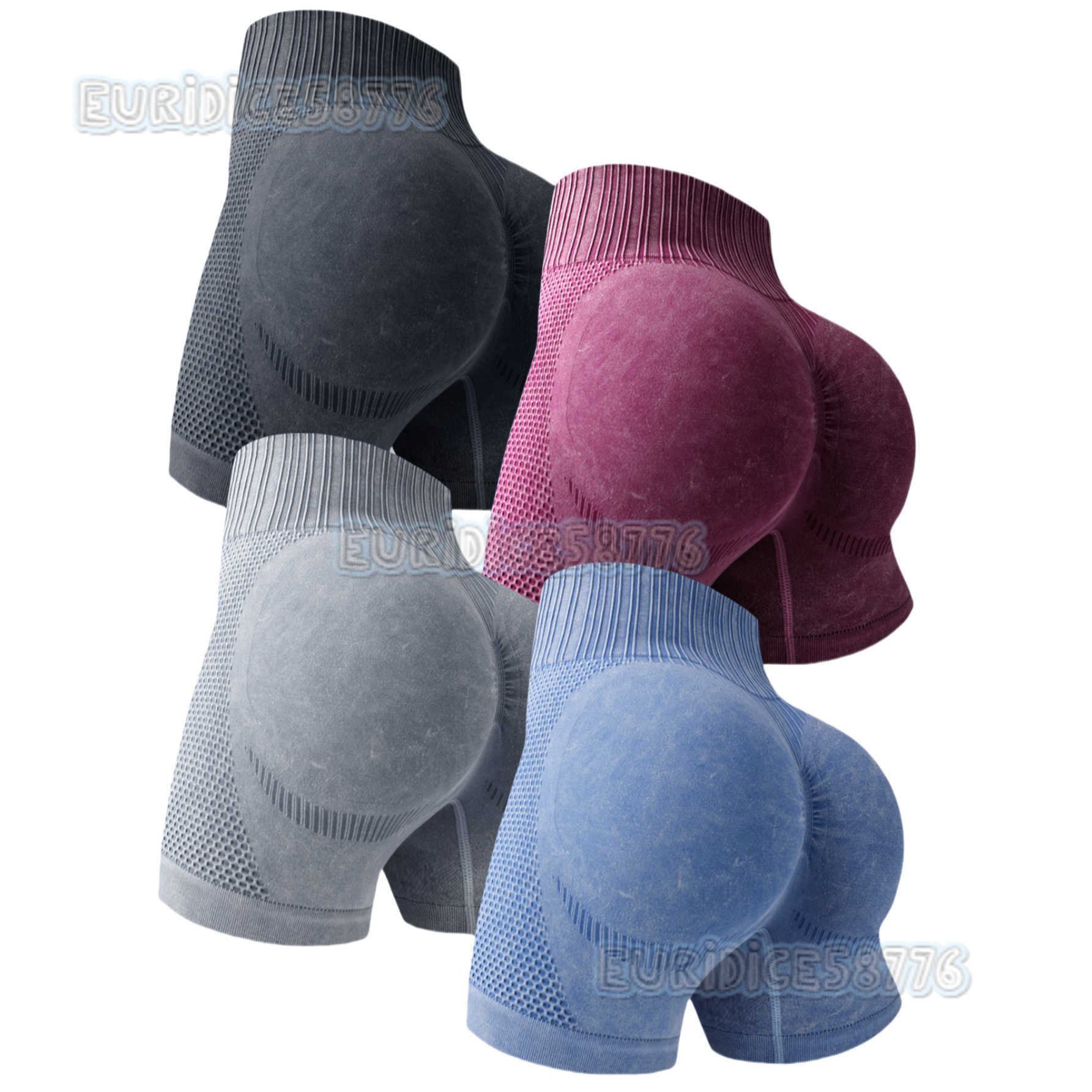 Sand Washed Yoga Shorts High Waist Hip Lift Fitness Pants Quick Dry Running Sports Tight Shorts Wearable Shorts H250819