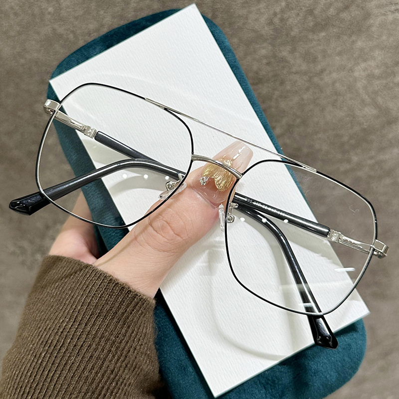 Ultra-light anti-blue light myopia glasses frame for women, plain glasses, metal frame G95-277