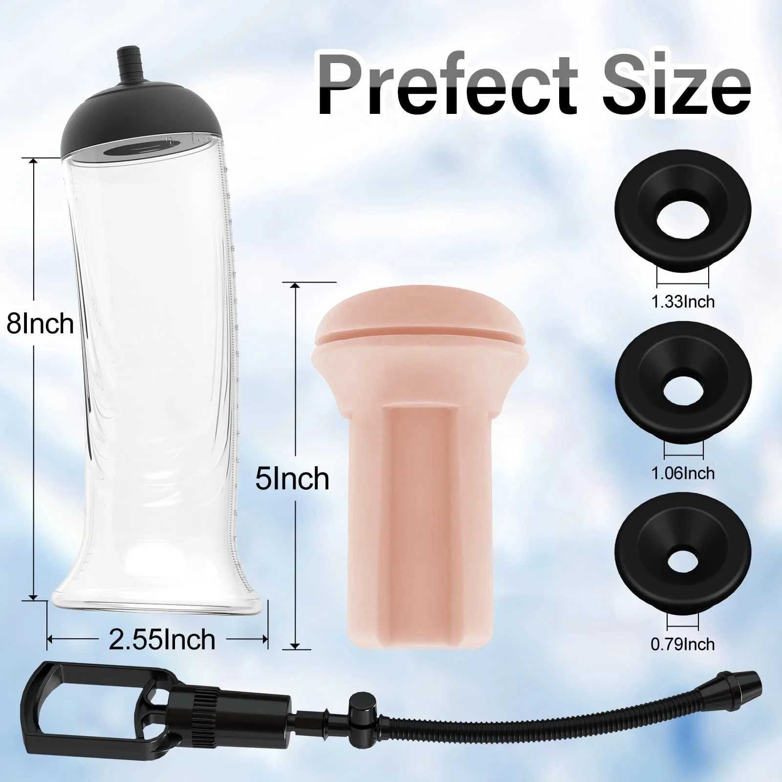 Penis Vacuum Pump with Pocket Pussy Manual Male Masturbator Cup Penis Pressure for Men Stronger Bigger Erections Adult Sex Toys XJ250819